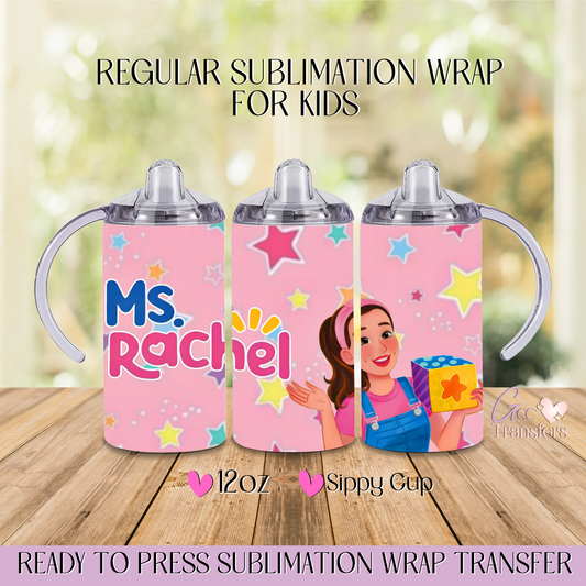 Pink Ms. Rachel Teacher - 12oz Regular Sublimation Wrap