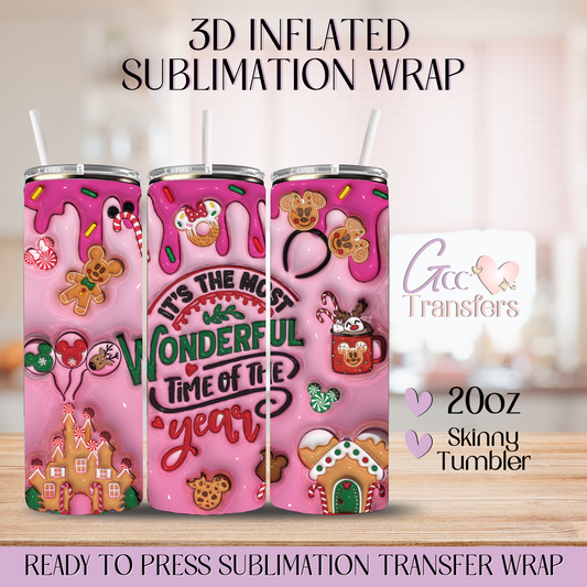 Pink Wonderful Time - 20oz 3D Inflated Sublimation Wrap