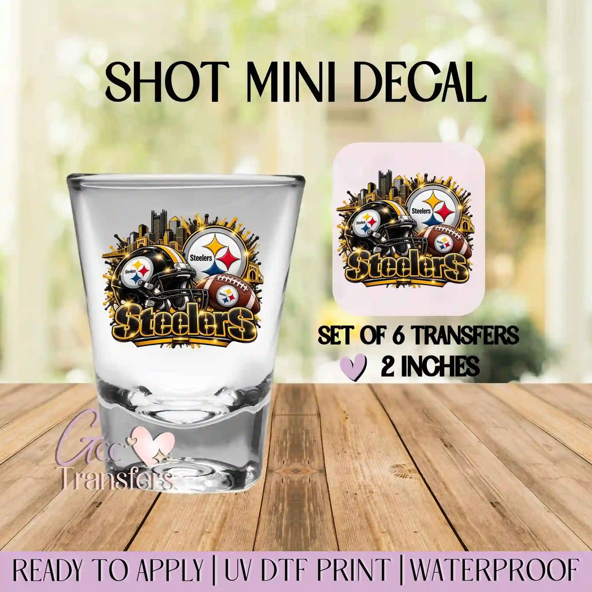 Steelers Football Ball - Set of 6 (Shot UV Decals)