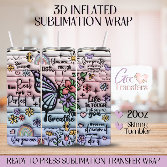 Positive Vibes Purple - 20oz 3D Inflated Sublimation Wrap