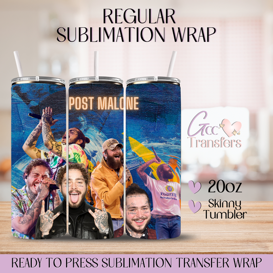 Rapper Post Malone - 20oz Regular Sublimation Wrap