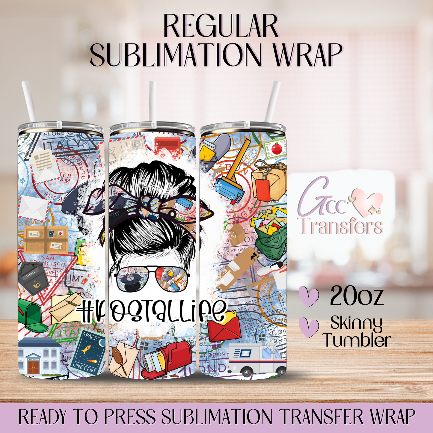 Postal Life Mail Carrier Worker - 20oz Regular Sublimation Wrap