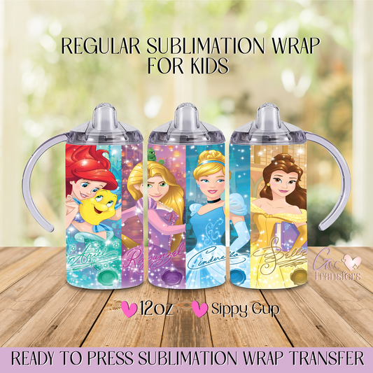 Princesses Collage - 12oz Regular Sublimation Wrap