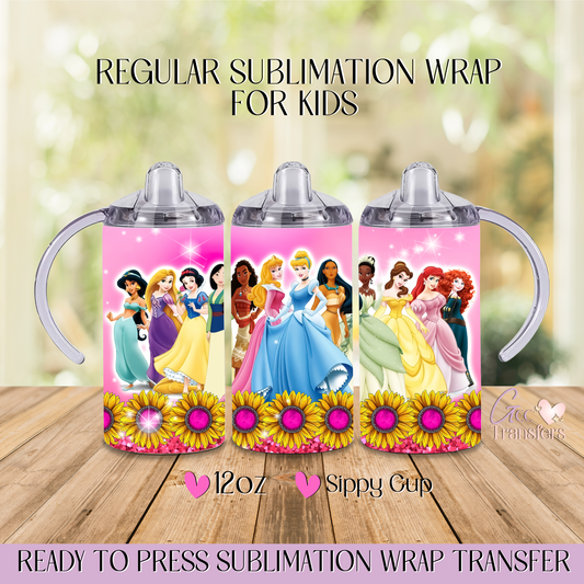 Princesses Pink Background - 12oz Regular Sublimation Wrap