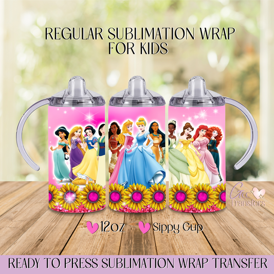 Sunflower Pink Background - 12oz Regular Sublimation Wrap