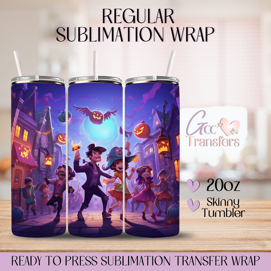 Purple Halloween Town Party - 20oz Regular Sublimation Wrap