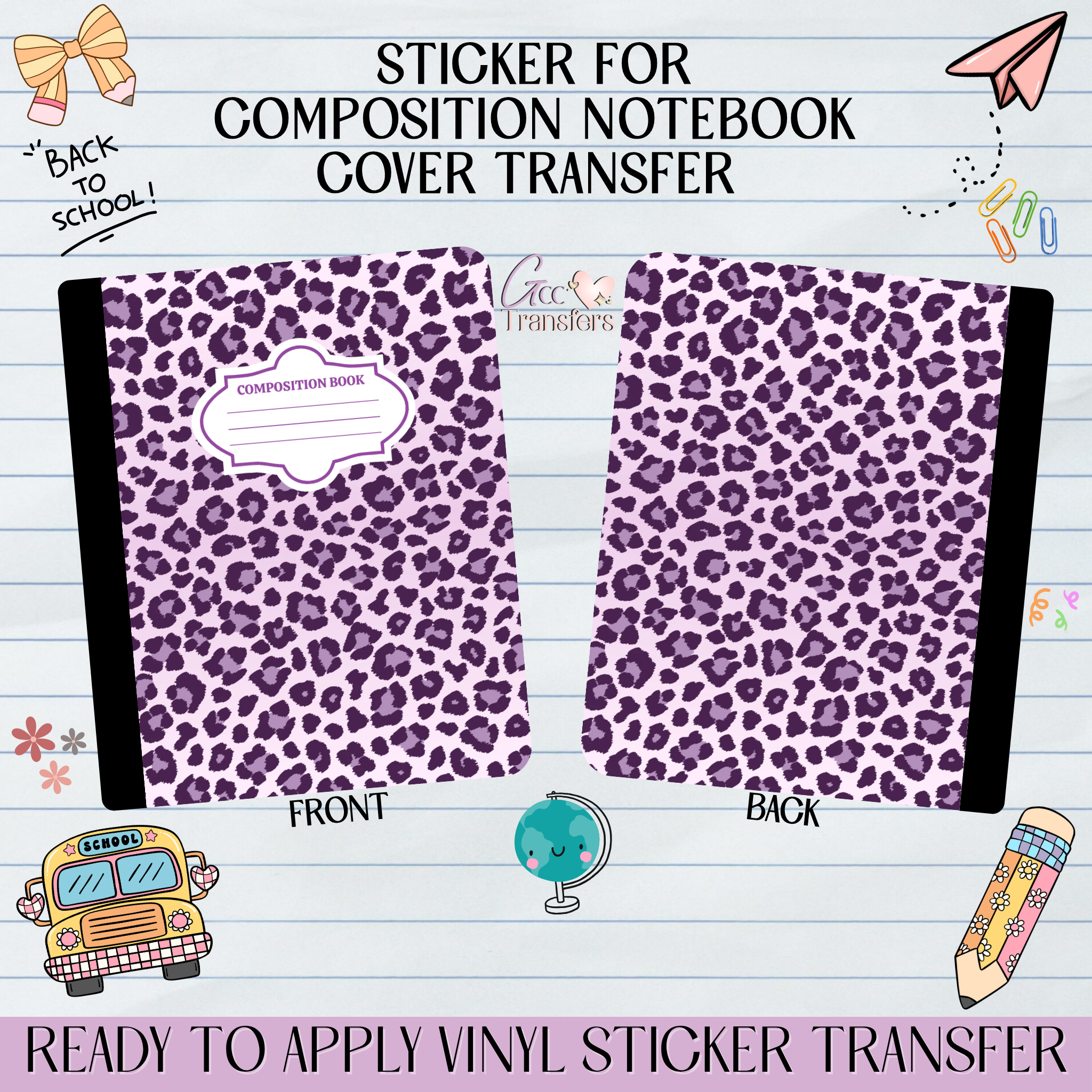 Assignment Notebook Sticker Purple Color Purple Leopard Pattern - Sticker for Notebook Cover – GCC Transfers