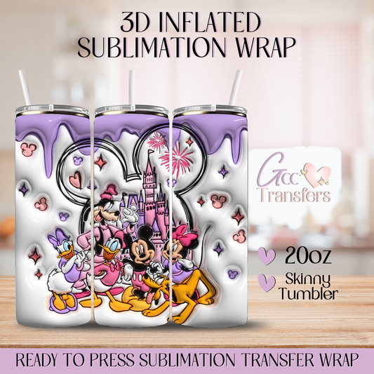 Purple Dreamland Head Friends - 20oz 3D Inflated Sublimation Wrap