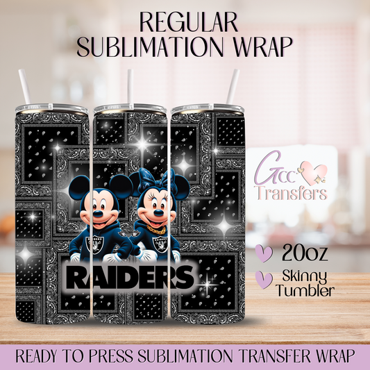 Mice Couple Raiders Football Fans - 20oz Regular Sublimation Wrap