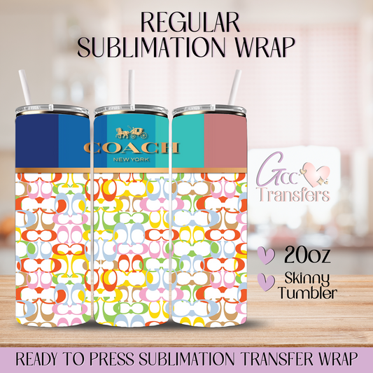 Rainbow Pattern Purse Designer - 20oz Regular Sublimation Wrap