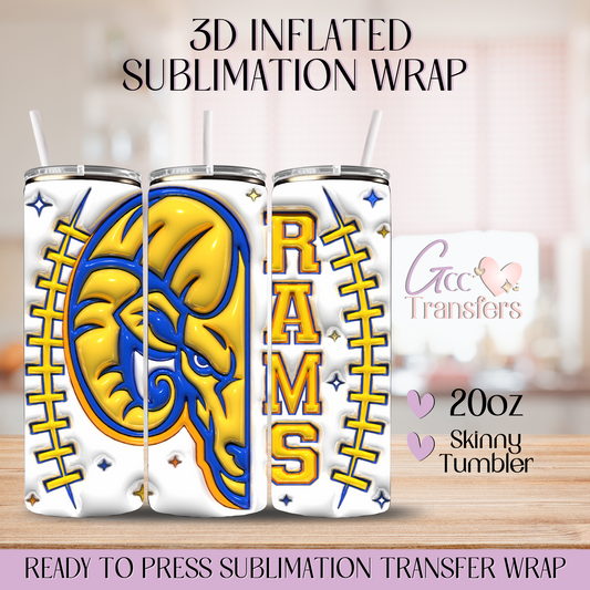 Rams Football - 20oz 3D Inflated Sublimation Wrap