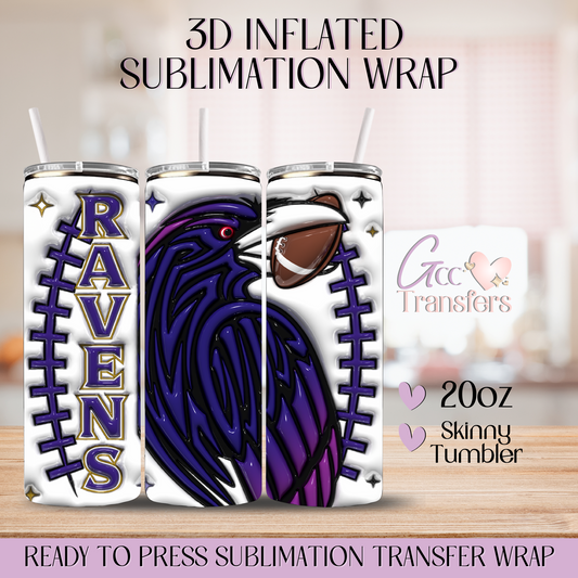 Ravens Football - 20oz 3D Inflated Sublimation Wrap