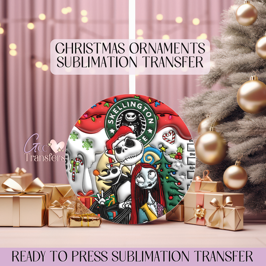 Red Jack Sally Pose - 3" Inflated Ornament Sublimation Transfer