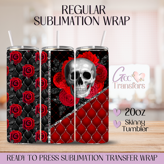 Red Roses Skull Halloween - 20oz Regular Sublimation Wrap