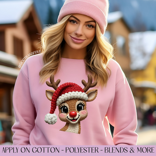 Reindeer Yarn Crochet - Full Color DTF Transfer