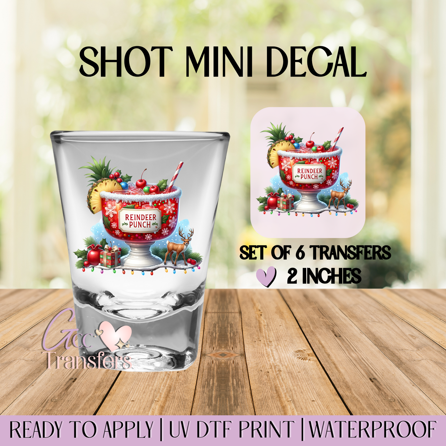 Reindeer Punch - Set of 6 (Shot UV Decals)