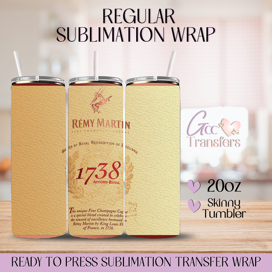 1738 Bottle Champagne Cognac- 20oz Regular Sublimation Wrap