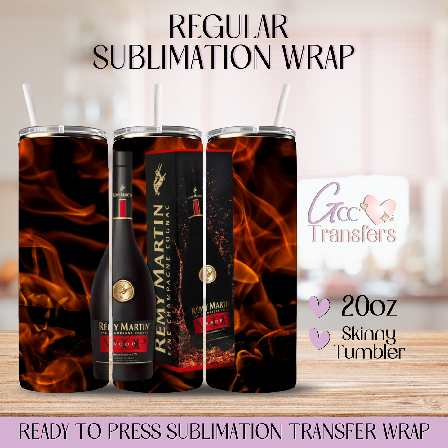 Bottle RM Champagne Cognac- 20oz Regular Sublimation Wrap