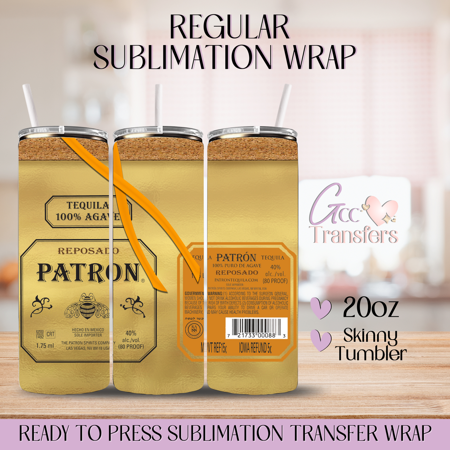 Reposado Tequila - 20oz Regular Sublimation Wrap