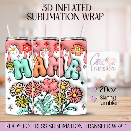 Retro Boho Mama - 20oz 3D Inflated Sublimation Wrap