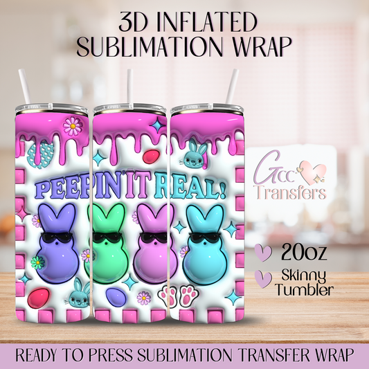 Retro Cute Bunnies - 20oz 3D Inflated Sublimation Wrap