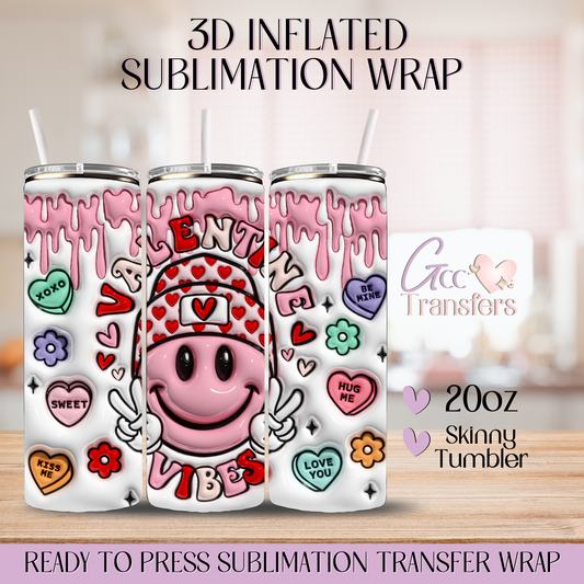 Retro Valentine Vibes - 20oz 3D Inflated Sublimation Wrap