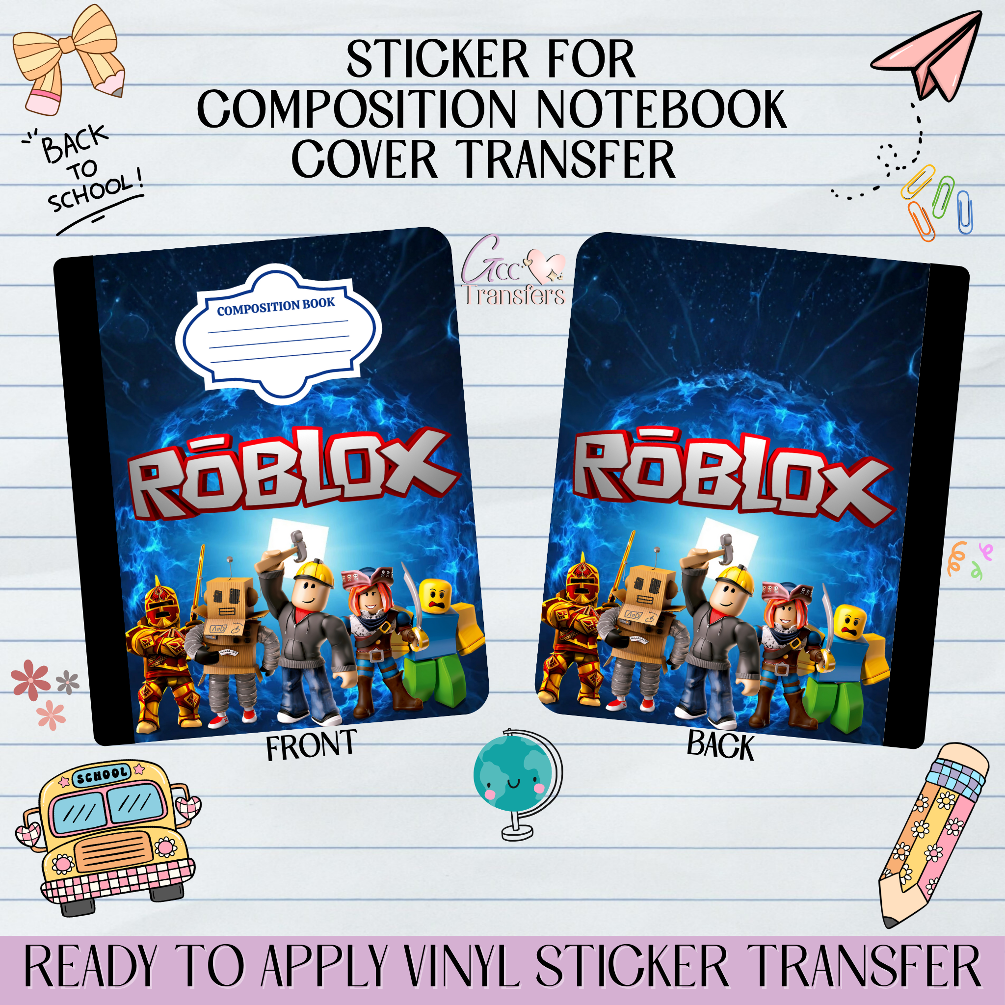 Video Game Characters - Sticker for Notebook Cover – GCC Transfers