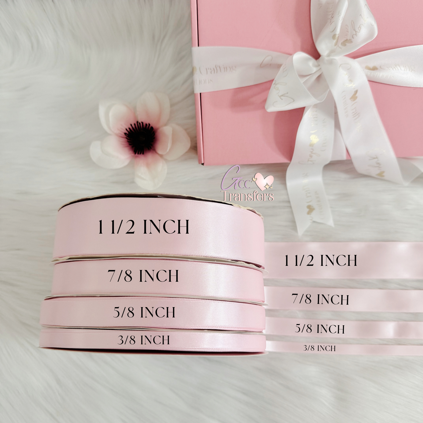 3/8" Custom Printing Ribbon - Double Face Satin