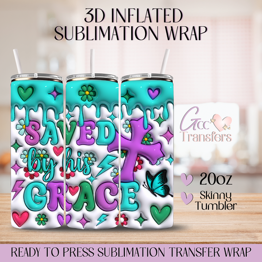Saved By His Grace - 20oz 3D Inflated Sublimation Wrap