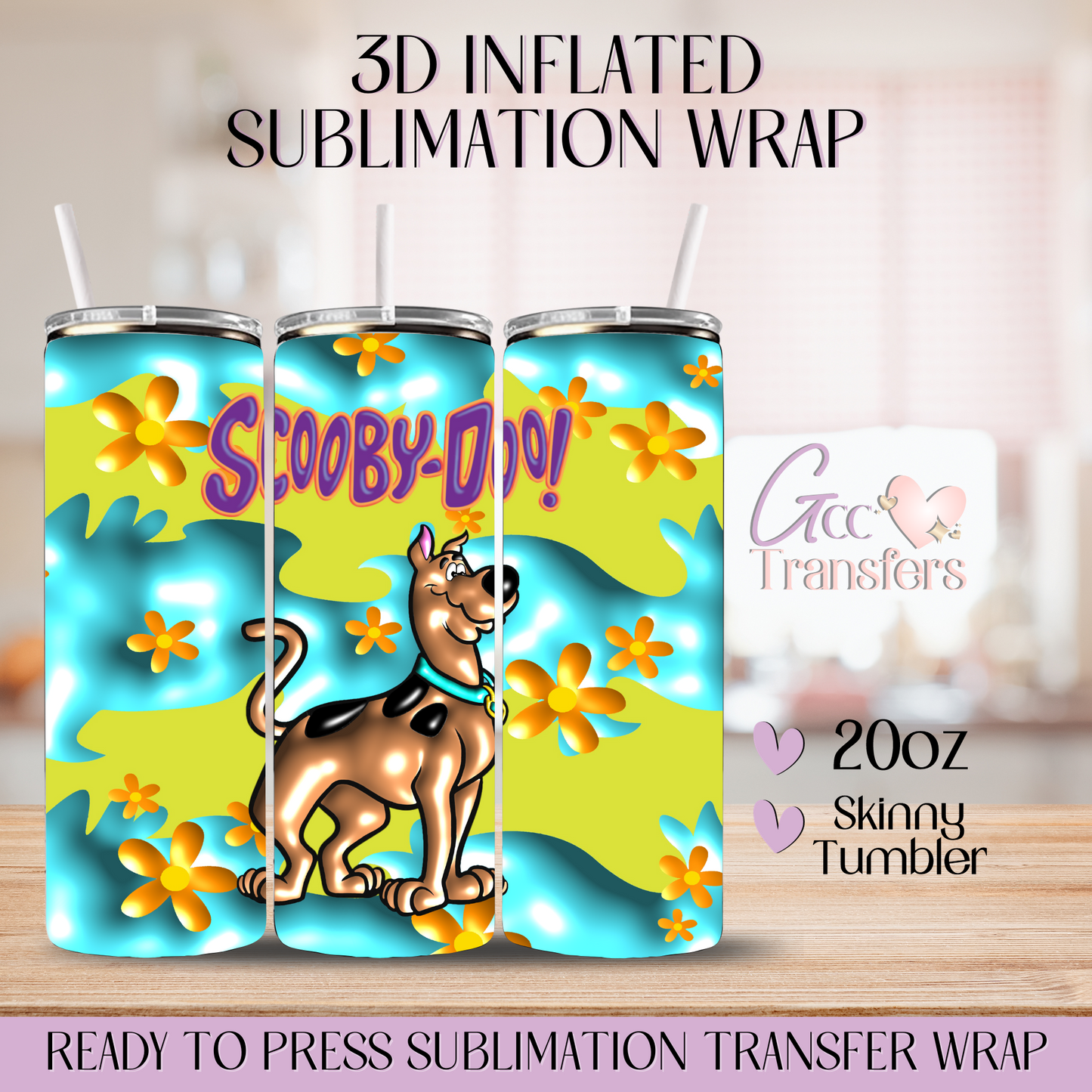 Scooby Dog - 20oz 3D Inflated Sublimation Wrap