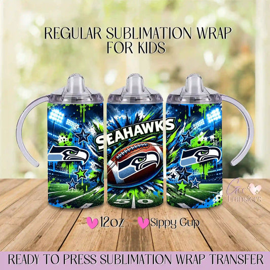 Seattle HawK Football Team - 12oz Regular Sublimation Wrap