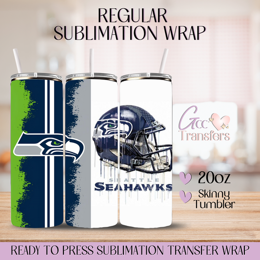 Green Seattle Football Team - 20oz Regular Sublimation Wrap