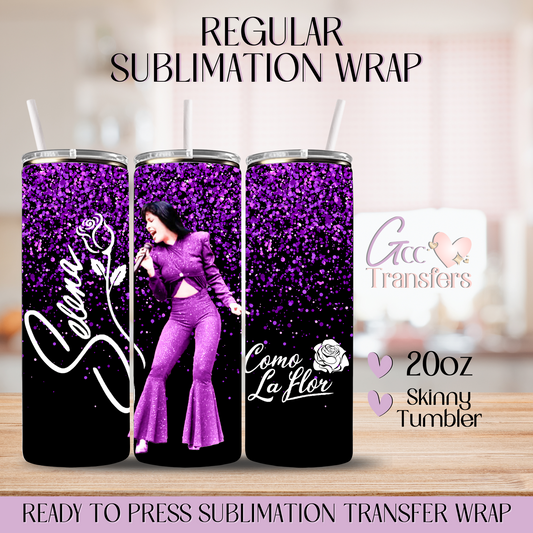 Selena Como La Flor Purple - 20oz Regular Sublimation Wrap