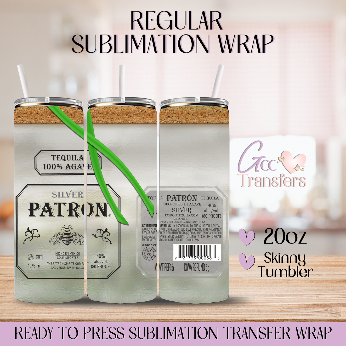 Silver Tequila - 20oz Regular Sublimation Wrap