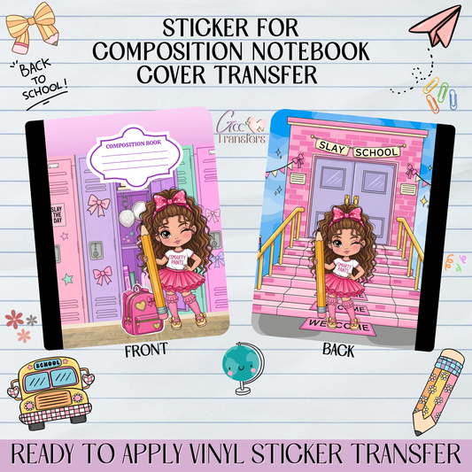 Slay School Pretty Girl - Sticker for Notebook Cover