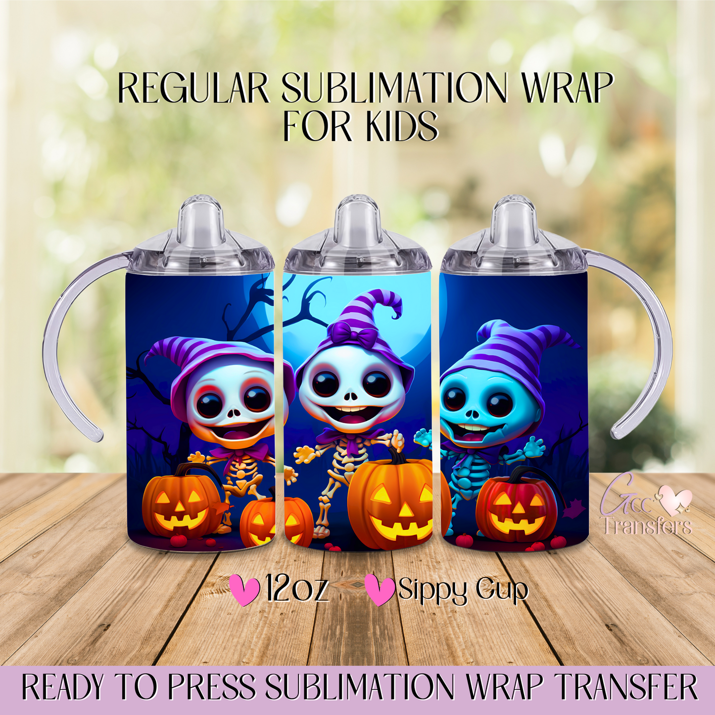 Smiling Skeletons Halloween - 12oz Regular Sublimation Wrap