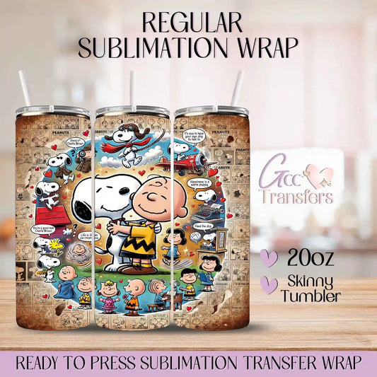 Charlie Snoopy Old Newspaper - 20oz Regular Sublimation Wrap