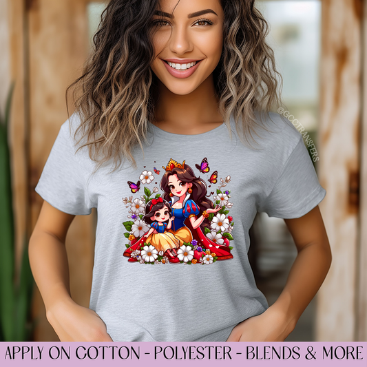 Snow Princess Mama and Daughter - Full Color DTF Transfer