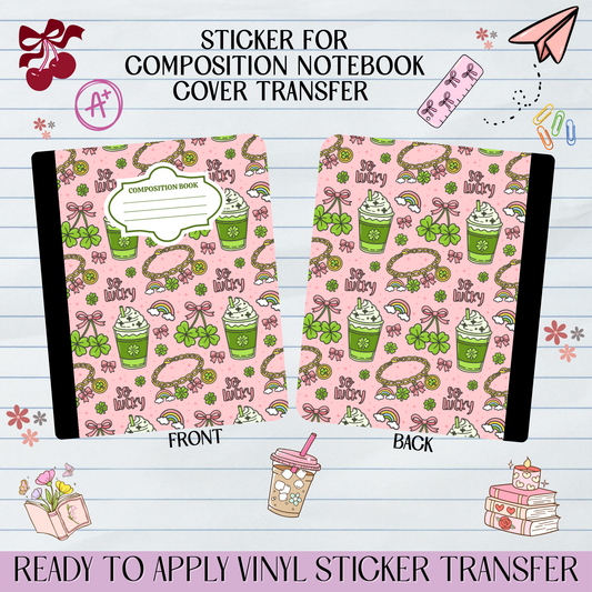 So Lucky Charm Iced Coffee Girly - Sticker for Notebook Cover
