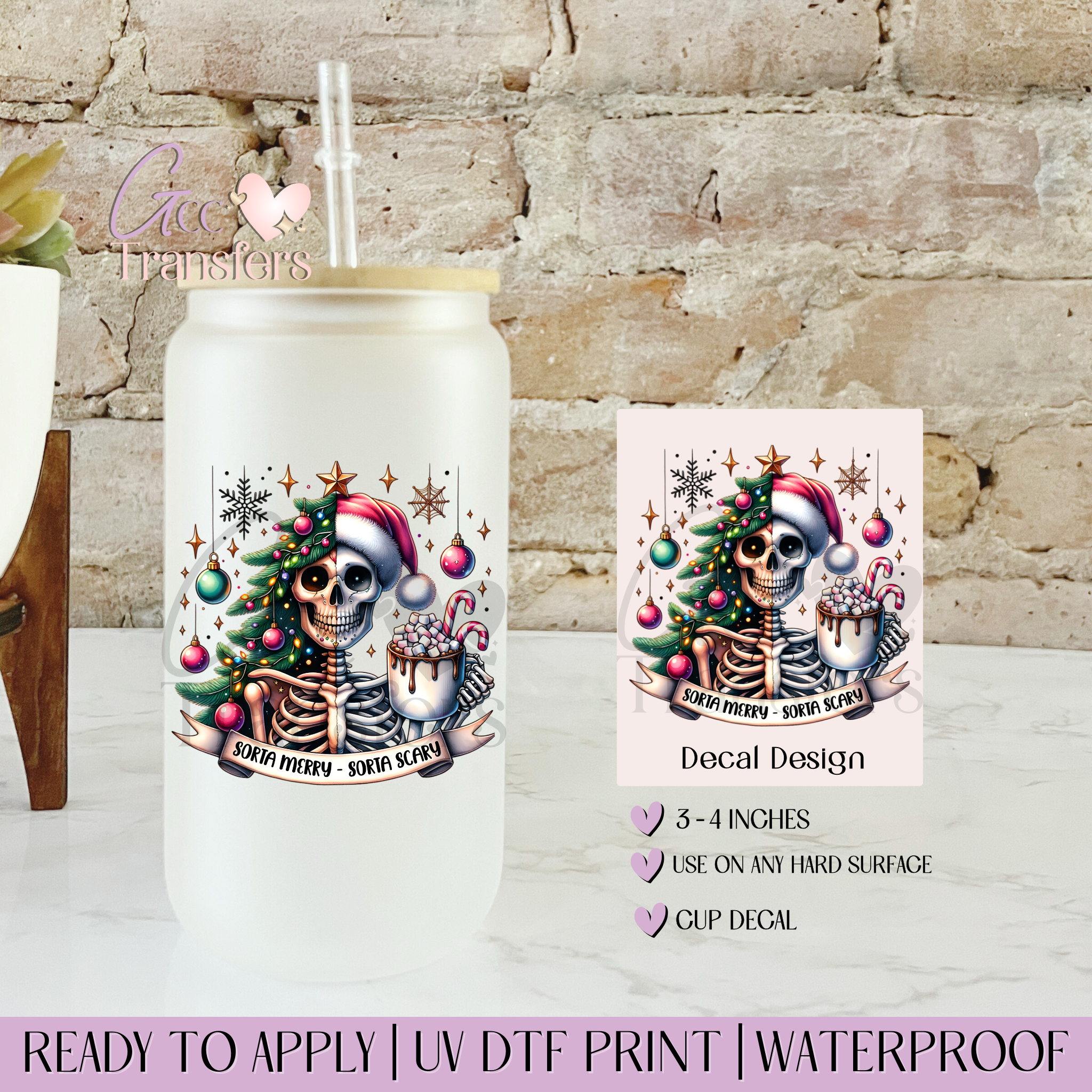 Sorta Merry Sorta Scary - Decal UVDTF – GCC Transfers