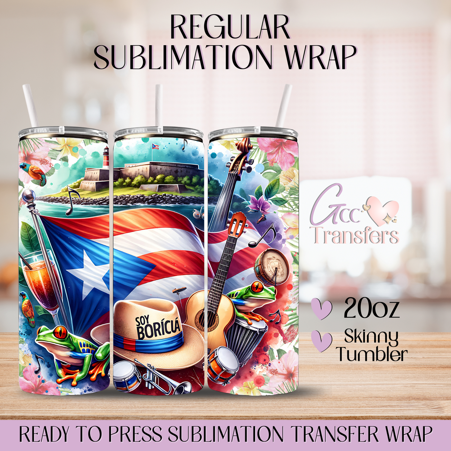 Soy Boricua PR - 20oz Regular Sublimation Wrap