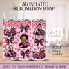 Sparkle Coquette Horror Movie Characters Pink - 20oz 3D Inflated Sublimation Wrap