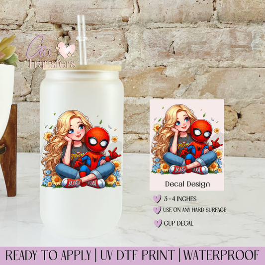 Spider Superhero Mama & Son - Decal UVDTF