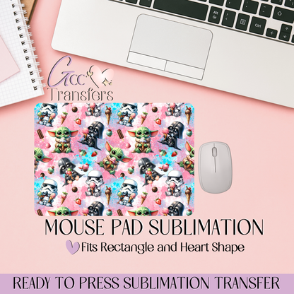 Cute Galaxy Character - Mouse Pad Sublimation Transfer