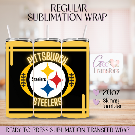 Steelers Football Diamonds - 20oz Regular Sublimation Wrap