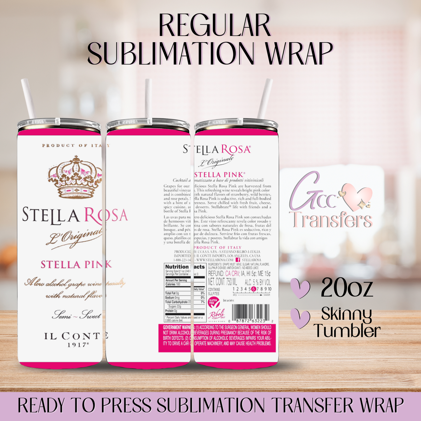 Stella Rosa Coctel - 20oz Regular Sublimation Wrap