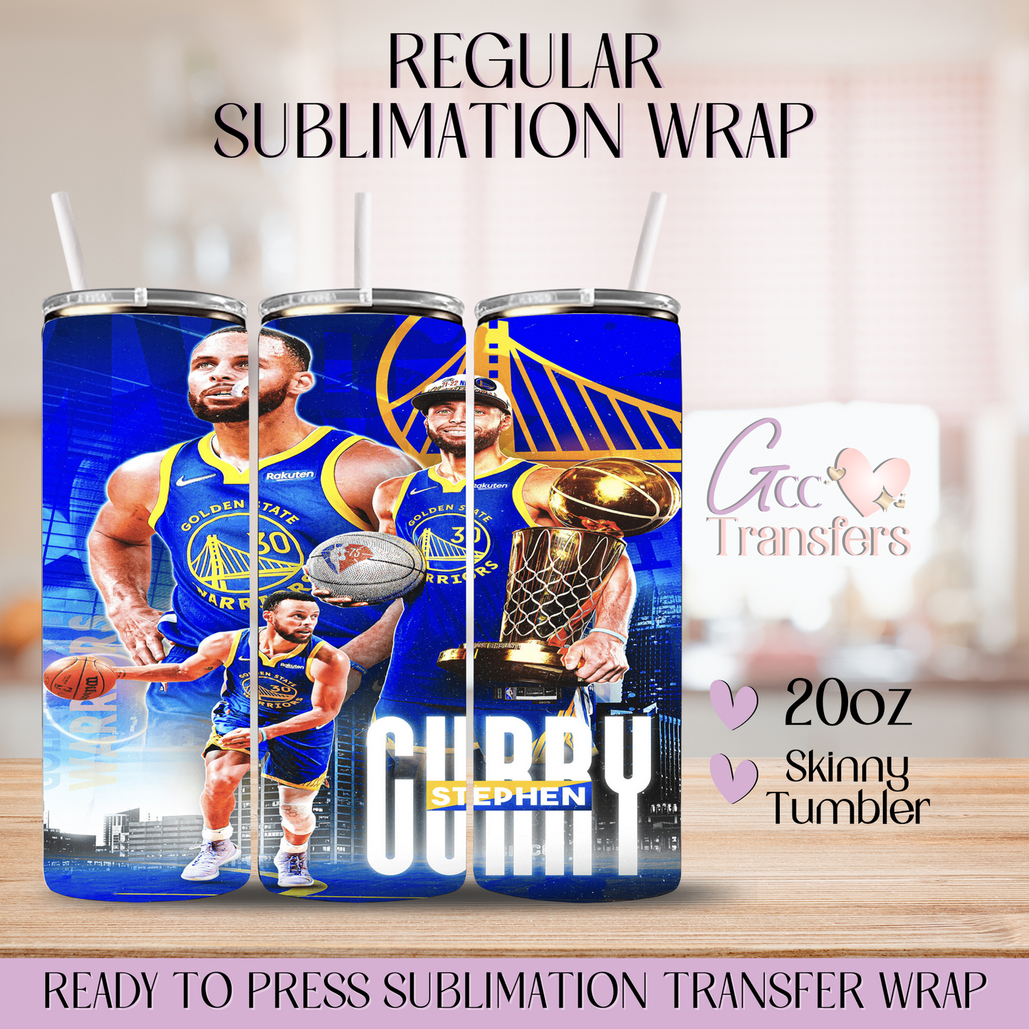 Curry Basketball Player - 20oz Regular Sublimation Wrap