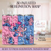 Cute Alien Character Hugging - 20oz 3D Inflated Sublimation Wrap