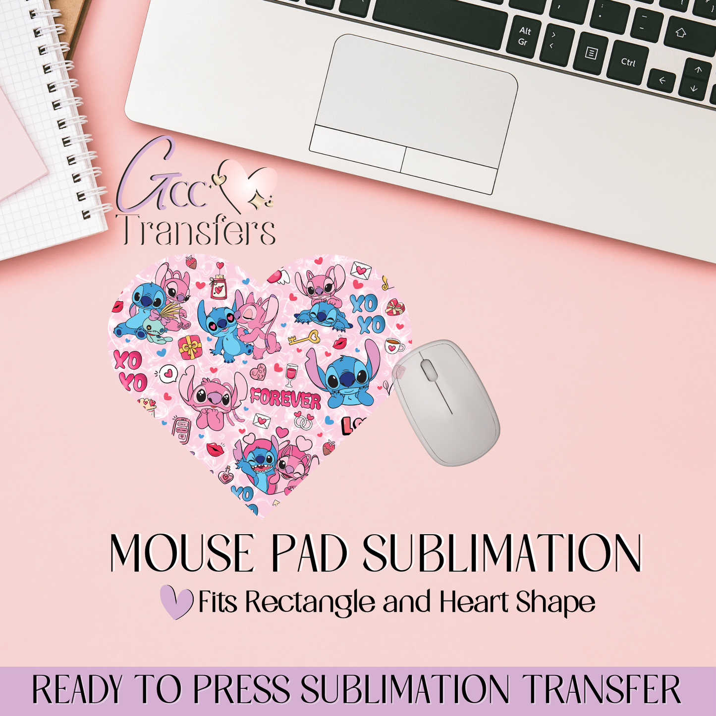 Cute Character Valentine Forever Love - Mouse Pad Sublimation Transfer