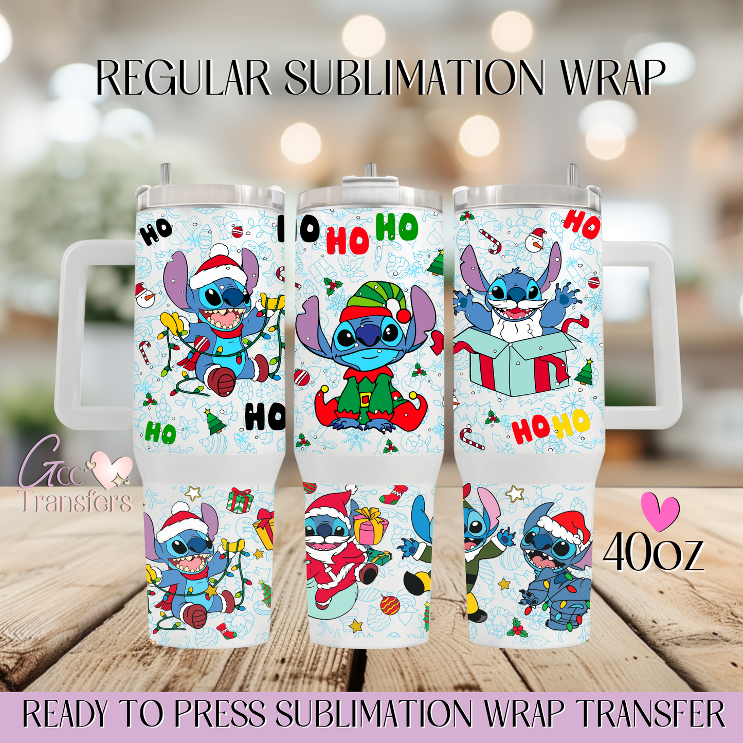 Cute Character Christmas Ho Ho - 40oz Regular Sublimation Wrap